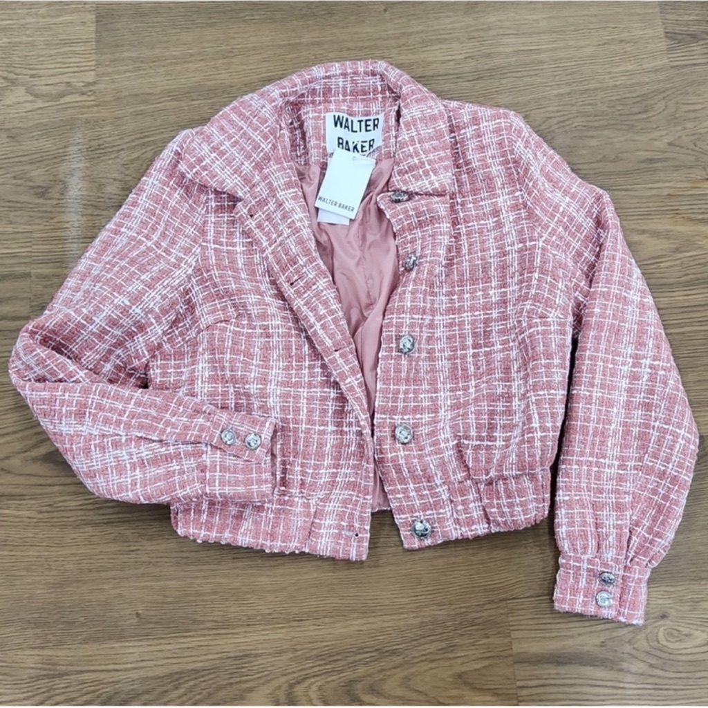 Nwt Walter Baker Pink Tweed Jacket